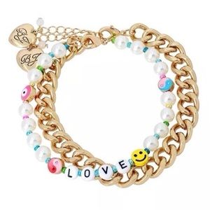 Betsey Johnson Love Anklet Set of 2